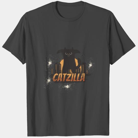 Catzilla Funny Comic Animal T Shirts