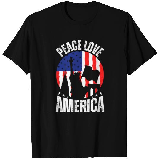 "Peace Love America Labor Day T Shirts - Celebrate