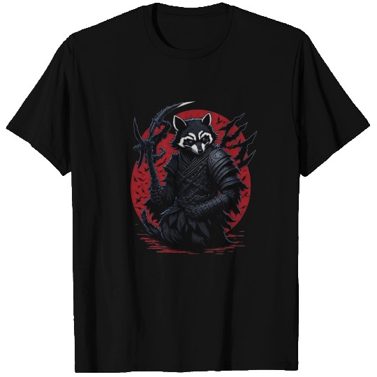 Japanese Samurai Raccoon Vintage Fighter Warrior T Shirts