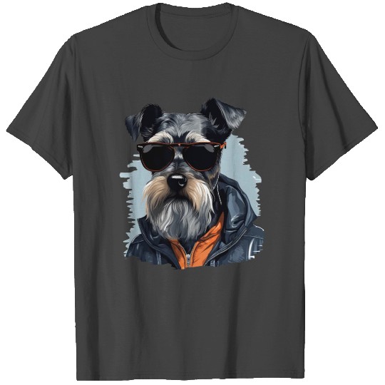 Streetwear Whiskers: Miniature Schnauzer Style T Shirts