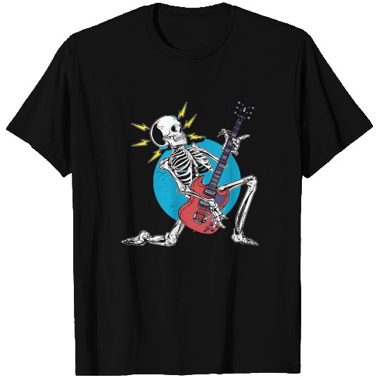 Skeleton Music Lover Guitarist Musician Halloween T Shirts