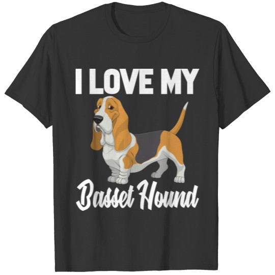 I Love My Basset Hound T Shirts Funny Gifts For Men