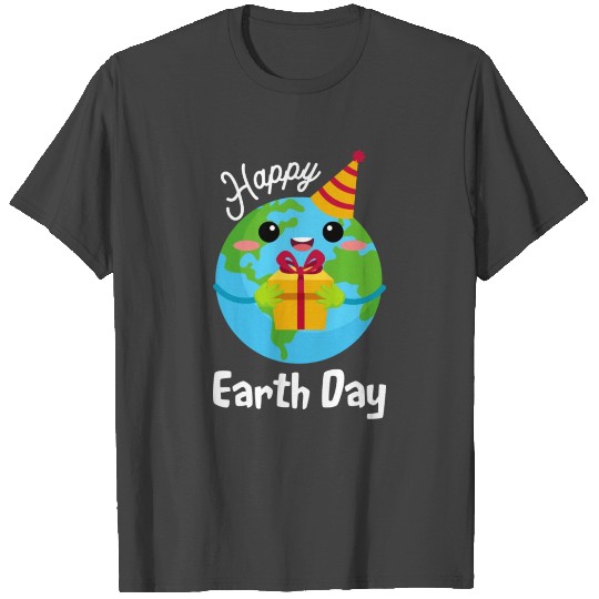 Happy Earth Day Planet Earth With Gift Box T Shirts