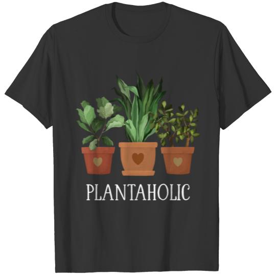 Plantaholic Indoor Plants White T Shirts