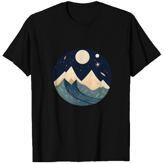 Mountains moon stars T Shirts