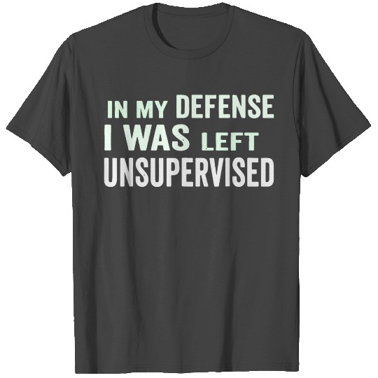Funny T Shirts In my defense I was left unsupervised
