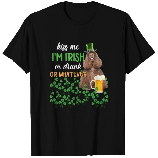 American Cocker Spaniel Kiss Me I'm Irish Or Drunk T Shirts