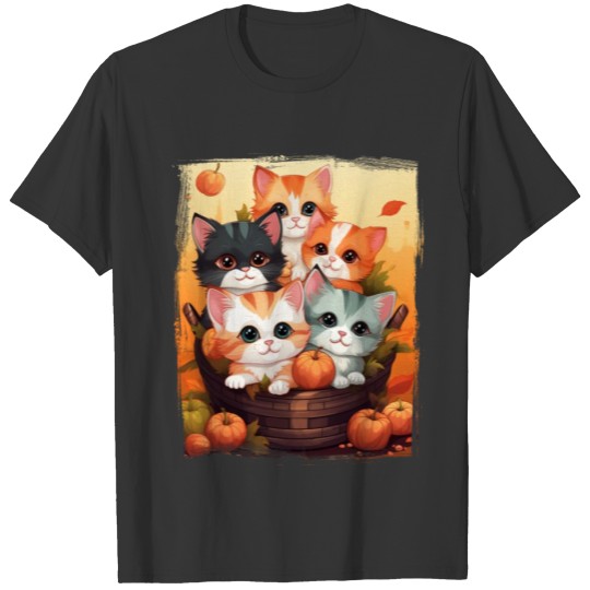 Fluffy Kittens Fruitbasket Pumpkin Adopt Animals T Shirts
