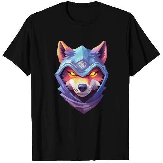 Hooded Alpha Wolf Ninja: Leader of the Night T Shirts