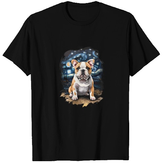 Bully Puppy in Starry Night Design T Shirts