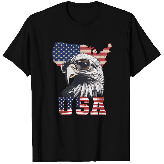 gift idea bald eagle american flag T Shirts
