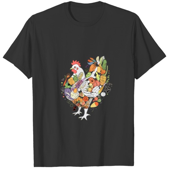 Vegan Chicken Vegetables Vegetarian Anti-Meat T Shirts