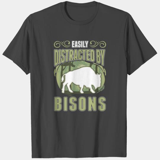 Easily Distracted By Bisons Water Buffalo T Shirts