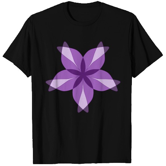 Purple Geometric Flower T Shirts