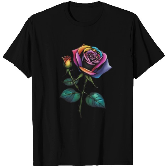 Aesthetic Colorful Rose simple Classic T Shirts