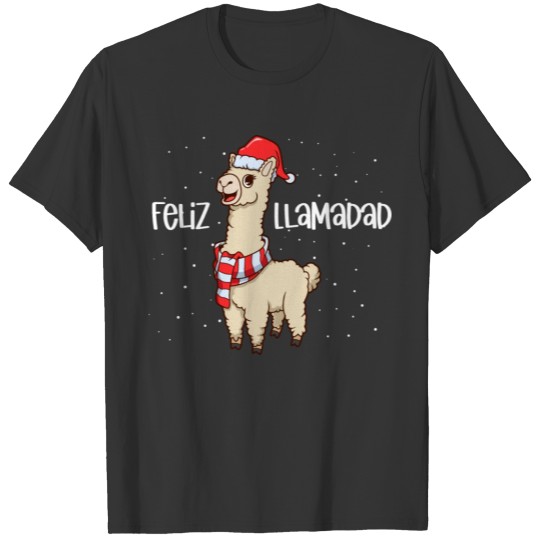 Christmas Llama Feliz Llamadad T Shirts