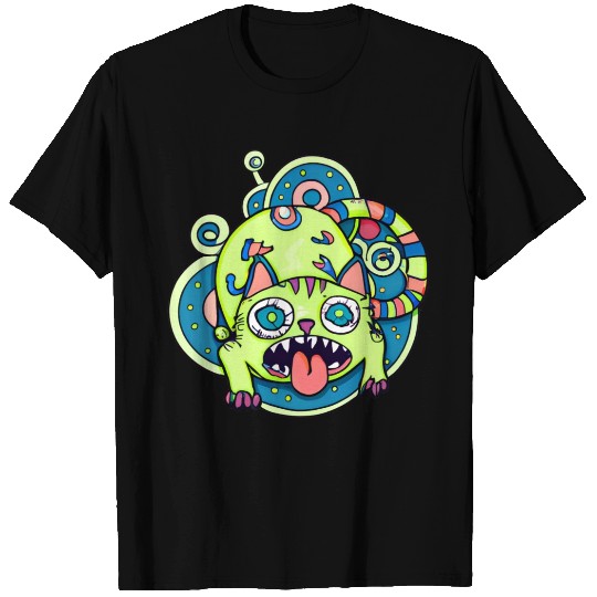Psychedelic Trippy Cat T Shirts