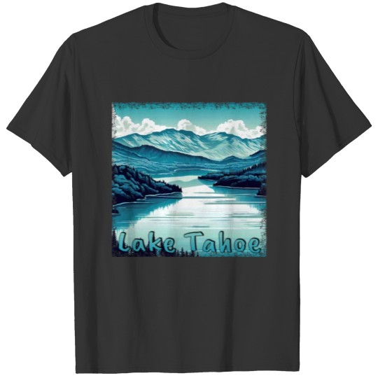 Vacation: New York to Lake Tahoe, Blue Grunge T Shirts
