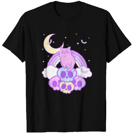 Pastel Goth Cat Skull Lover Cute Gothic Yami T Shirts