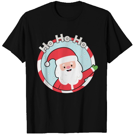 Ho Ho Ho Waving Santa Claus T Shirts