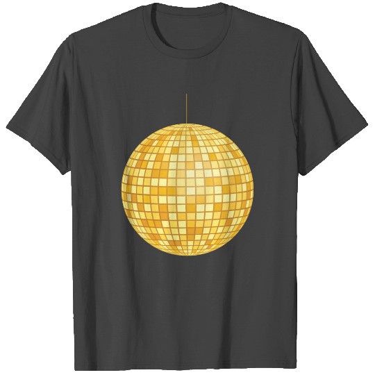 Golden Disco Ball, Mirror Ball, Retro, 70s, 80s, T Shirts
