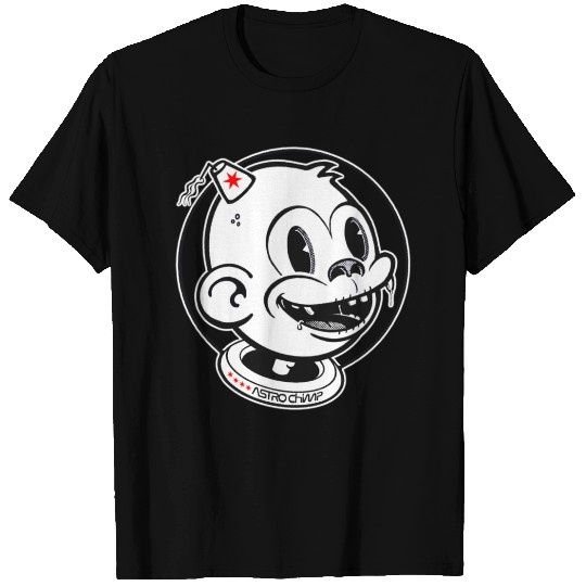 Cuter Astro Chimp Bubble BW T Shirts