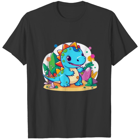 Cute Baby Dinosaur Design For Kids T Shirts