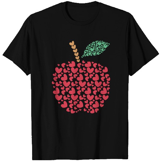 Heart Apple Teacher Valentines Day Gift T Shirts