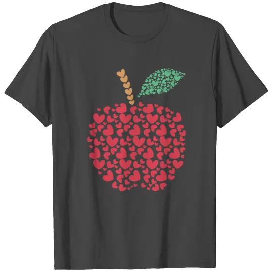Heart Apple Teacher Valentines Day Gift T Shirts