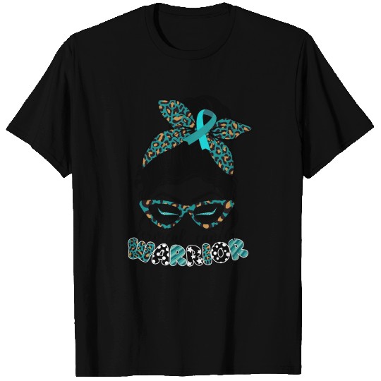 Cervical Cancer Warrior Messy Bun Girl Design T Shirts