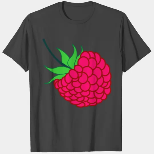 Raspberry red with green leaves T Shirts