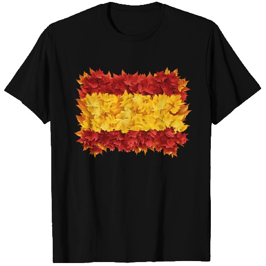 Autumn in Spain: Flag and Fall Foliage T Shirts