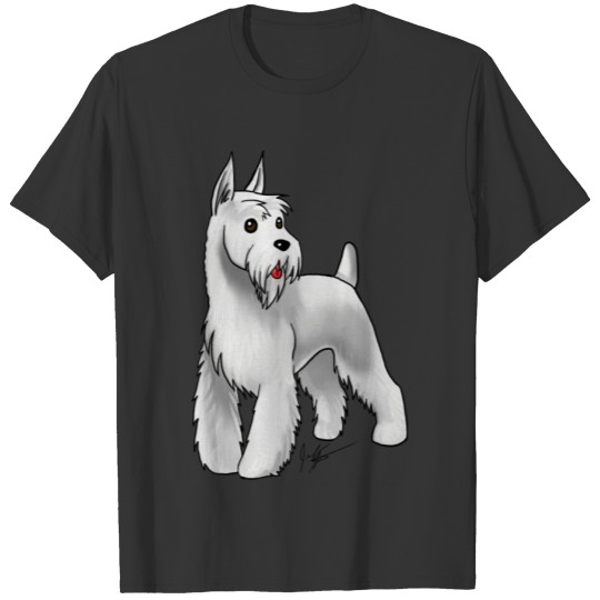 Dog Schnauzer White T Shirts