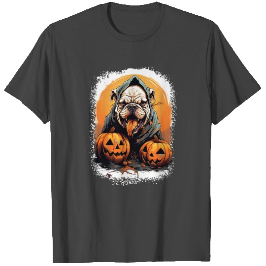 Happy Halloween American Bulldog Pumpkin Vintage T Shirts