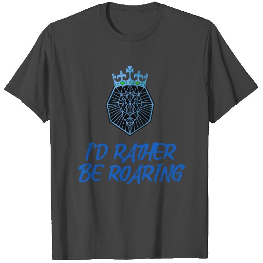 Blue Geometric Lion Head T Shirts