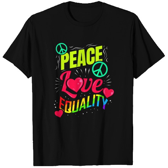Lgbtq Pride Month Logo Peace Love Equality T Shirts