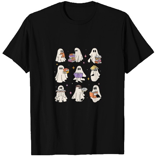 Teacher Halloween Ghost Read Books Reading Teacher T Shirts