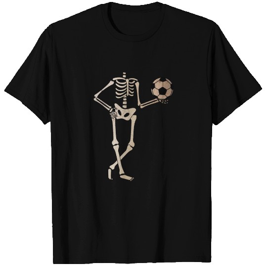 Football Player Trick Or Treat Soccer Skeleton T Shirts