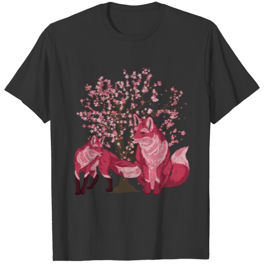 Cherry blossom tree forest animal gift sakura fox T Shirts