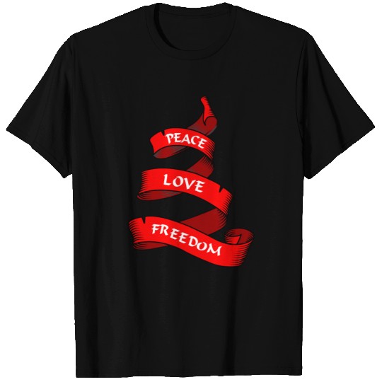Peace love freedom red T Shirts