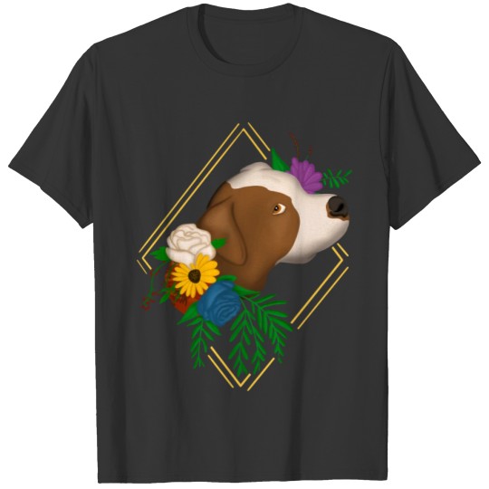 Pitbull Lover Floral Dog Graphic For Pittie Owners T Shirts