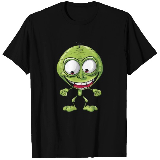 Funny Green Alien: Big Head, Crazy Vibes T Shirts