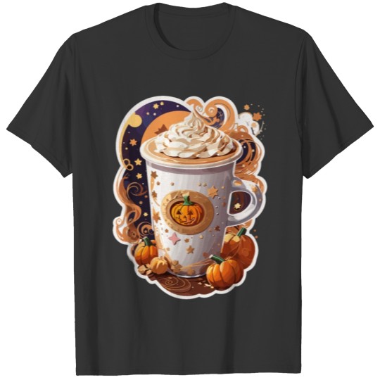 Fueled By Pumpkin Spice Latte Funny Fall Autumn T Shirts