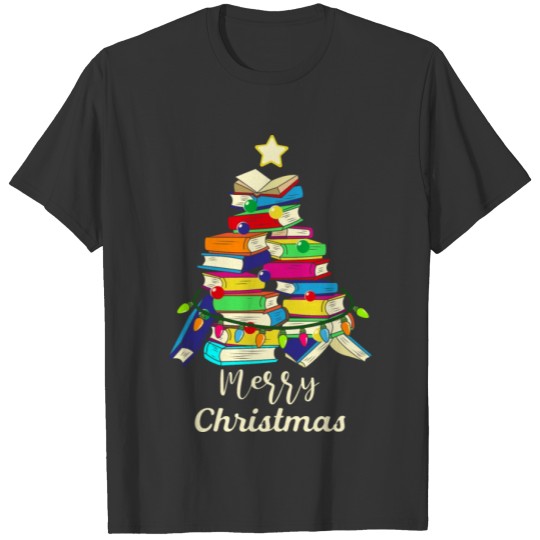 Cute Christmas Library Tree Gift Librarian And T Shirts