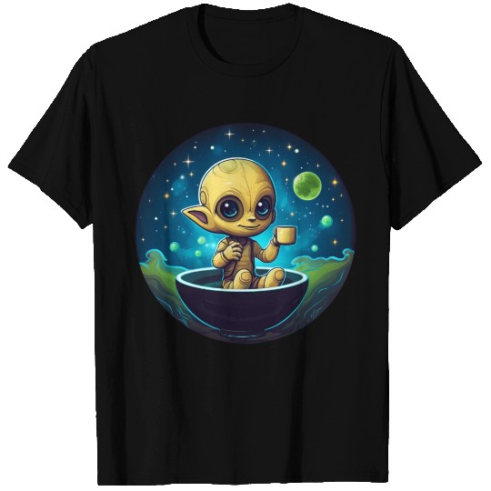 Coffee-loving Alien: Midnight Snack T Shirts