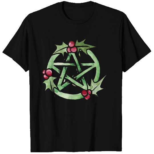 Pagan Yule Pentagram T Shirts