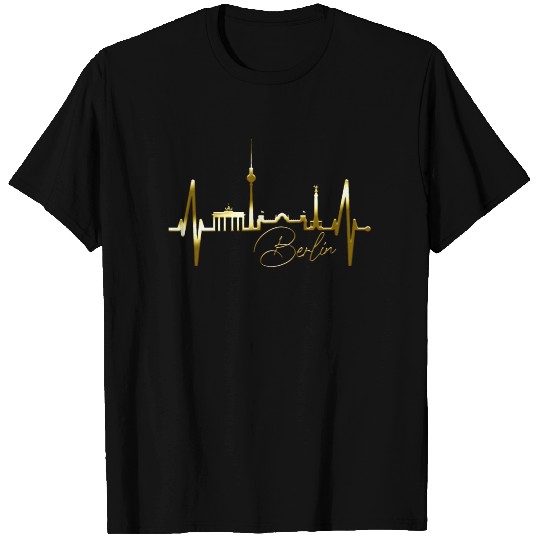 Berlin Skyline Heartbeat Germany Fan I Love Berlin T Shirts