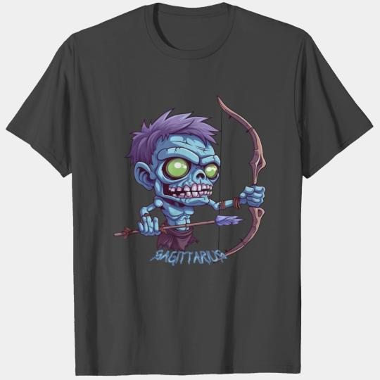 Halloween Zombie Sagittarius Zodiac Sign T Shirts
