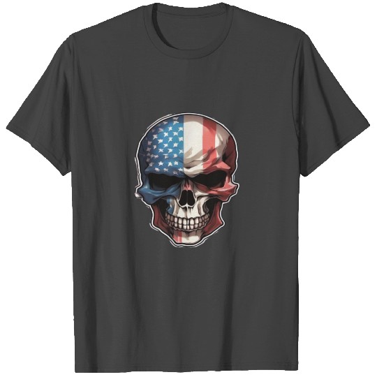 Skulls Skull America Flag Totenkopf Bones T Shirts