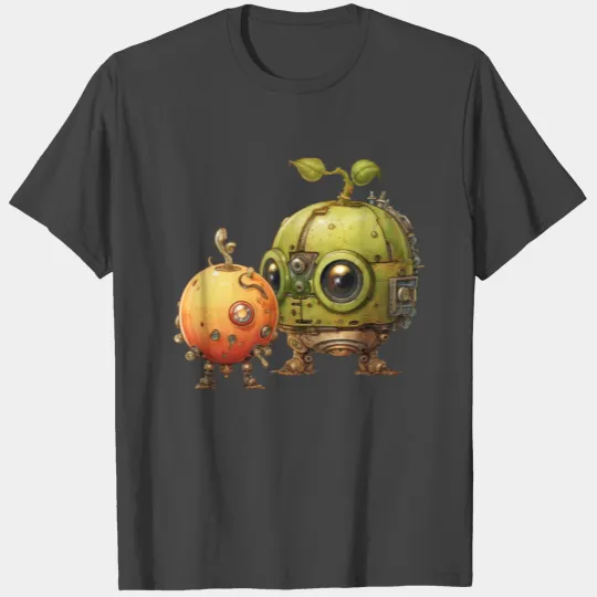 Steampunk Peach and Green Apple T Shirts
